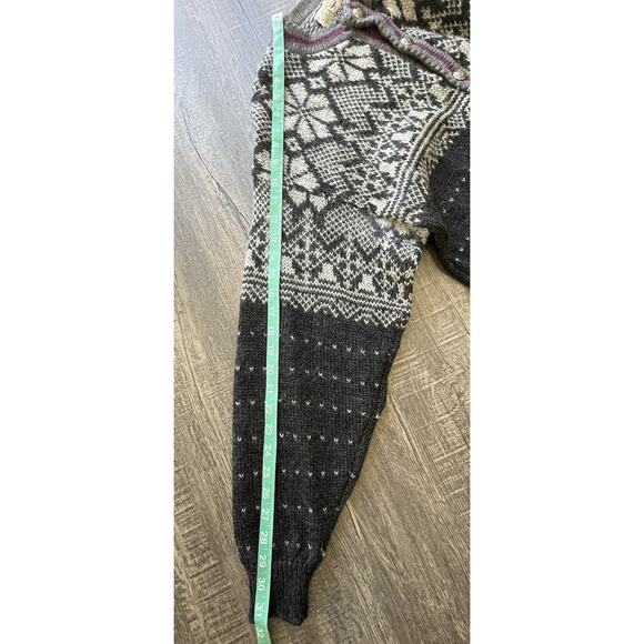 ALPS Merrimac Valley Men’s L Cardigan Sweater New England 100% Wool Black/White - Picture 9 of 9